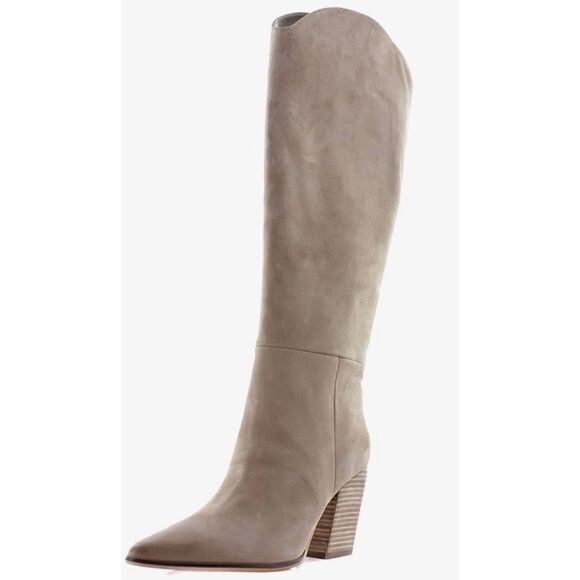 Steve Madden Croft Pointed Toe Boot Knee High Leather Size 6 Block Heel - Picture 1 of 7